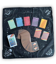 Load image into Gallery viewer, Linen Edition Gentle Tarot laid out on the Second Edition Reading Cloth