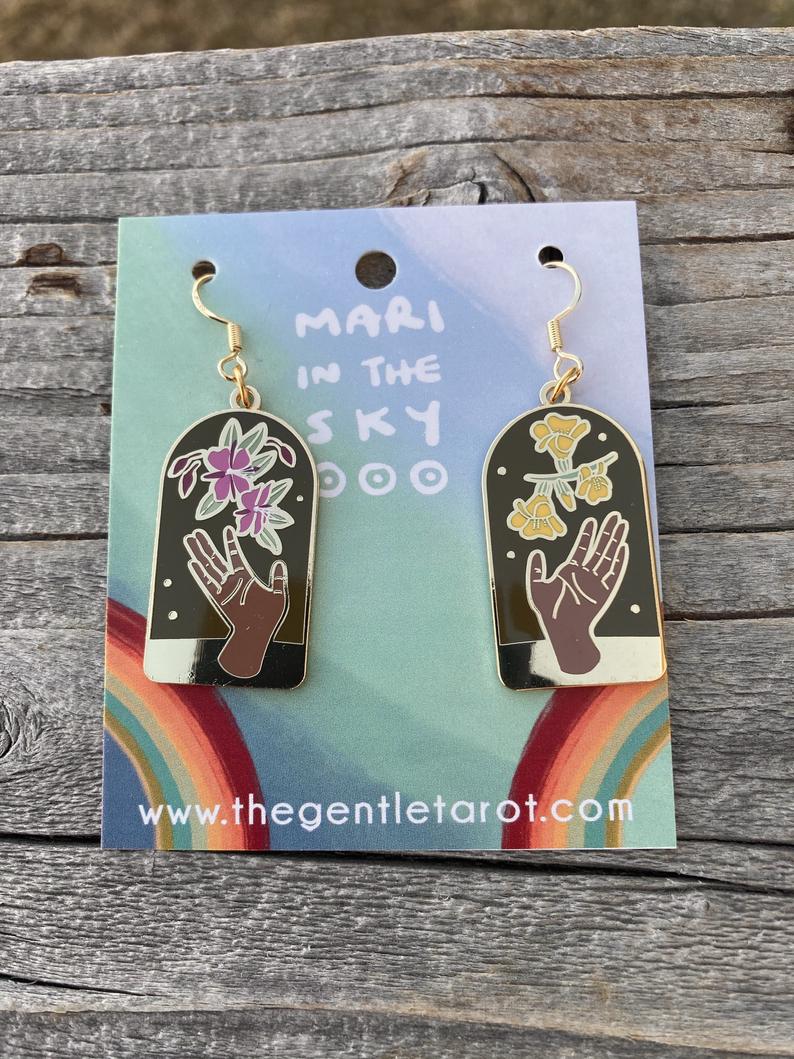 1 LEFT! SECONDS SALE - GENTLE TAROT EARRINGS